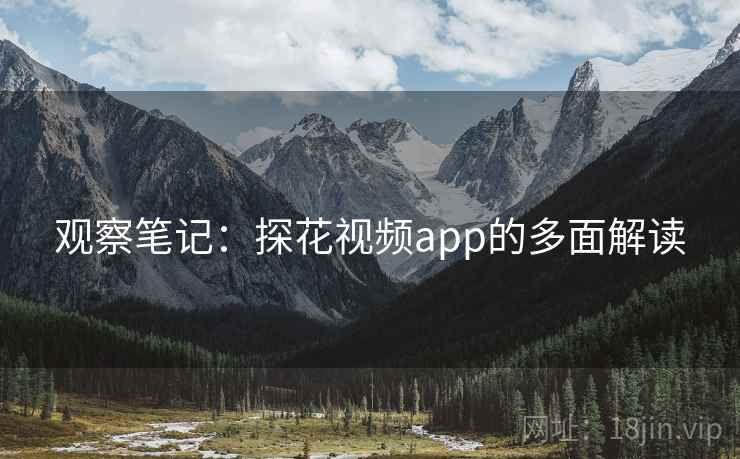 观察笔记：探花视频app的多面解读