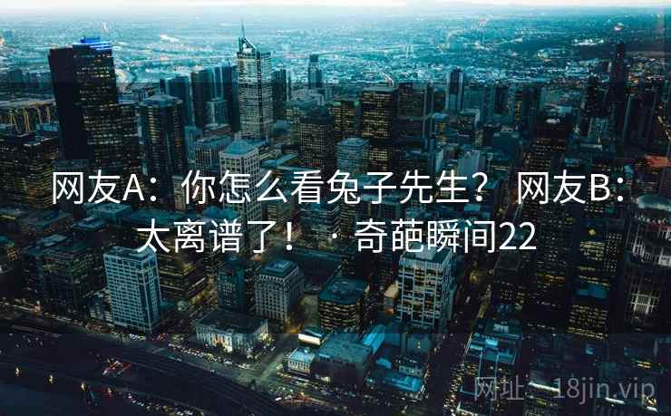 网友A：你怎么看兔子先生？ 网友B：太离谱了！ · 奇葩瞬间22