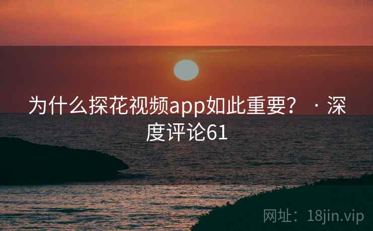 为什么探花视频app如此重要？ · 深度评论61